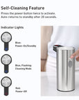 EKO Aroma Smart Foaming Soap Dispenser - Stainless Steel – Self-Cleaning Feature