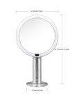 iMira Pro 8" 1X/5X Double Sided Sensor Mirror - Stainless Steel – Dimensions
