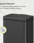 EKO Madison Step Trash Can With Liner - 6L / 1.6 Gal - Matte Black – Fingerprint Resistant