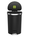 EKO HANA Semi-Round 55L/ 14.5 Gallon Plastic Resin Step Kitchen Trash Can-Black