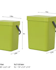 EKO Puro Compost Bin with Lid - Lime 5L / 1.32 Gal – Dimensions