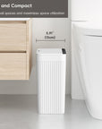 EKO Brio 10L / 2.6 Gallon in White Compact Design Motion Sensor Trash Can – Dimensions