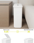 EKO Morandi Slim Bathroom Trash Can - 10L /2.6 Gallon - White – Fast Open - Soft Close
