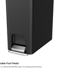 EKO HANA Slim 40L/ 10.5 Gallon Plastic Resin Step Kitchen Trash Can-Black – Durable Foot Pedal