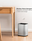EKO Laguna 2.6 Gallon/10L Open Top Trash Can with Removable Inner Basket - Matte Stainless Steel – Effortless Waste Management