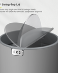 Fandy Table Bin with Swing-Top Lid - Grey 2.2L / 0.58 Gal
