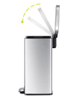 EKO Madison Step Can With Liner - 12L / 3.2 Gal - Stainless Steel – Open Lid