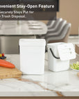EKO Puro Compost Bin with Lid - White 5L / 1.32 Gal – Convenient Stay-Open Feature