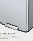 Madison Matte Grey Stainless Steel 50 Liter/13.2 Gallon Step Trash Can