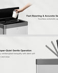 EKO Mirage-X Sensor Trash Can with Liner – 47Liter / 12.4 Gallon - Stainless Steel – Fast-Reacting & Accurate Sensor - Whisper-Quiet Gentle Operation