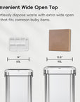 EKO Urban Slim Open Top Trash Can Commercial Grade - 90L / 23.7 Gal – Convenient Wide Open Top