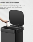 EKO EcoSmart 80L / 21.1 Gallon Motion Sensor Trash Can – Tall, Large Touchless Automatic Kitchen Garbage Bin-Matte Black – Touchless Sensor Operation
