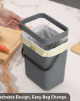 EKO Puro Compost Bin with Lid - Dark Gray 5L / 1.32 Gal – Detachable Design, Easy Bag Change