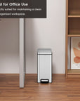 EKO Stella 6 L/1.6 Gal Small Bathroom Step Trash Can - Stainless Steel – Ideal for Office Use