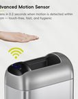 EKO Astro 10L / 2.6 Gallon Slim Sensor Trash Can with Butterfly Lid-Matte Stainless Steel – Advanced Motion Sensor