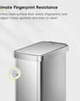 Hudson Slim 50L / 13.2 Gallon Matte Stainless Steel Step Trash Can with Lid