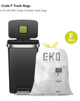 EKO HANA 45L/ 11.9 Gallon Plastic Resin Step Kitchen Trash Can-Black – EKO Code F Trash Bags