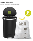 EKO HANA Semi-Round 55L/ 14.5 Gallon Plastic Resin Step Kitchen Trash Can-Black – EKO Code F Trash Bags