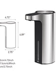 EKO Aroma Smart Liquid Soap Dispenser - Stainless Steel – Dimensions