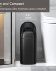 EKO Astro 10L / 2.6 Gallon Slim Sensor Trash Can with Soft-Close Butterfly Lid-Matte Black – Slim and Compact