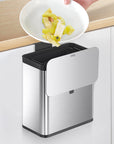 EKO Deluxe Puro Compost Bin with Liner - 7L / 1.85 Gal (Stainless & Black) – Food