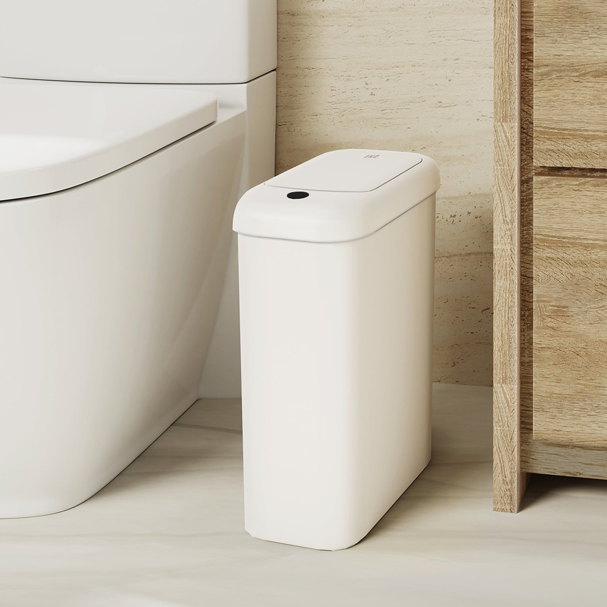 EKO Morandi Slim Bathroom Trash Can - 10L /2.6 Gallon - White – Stylish Bathroom