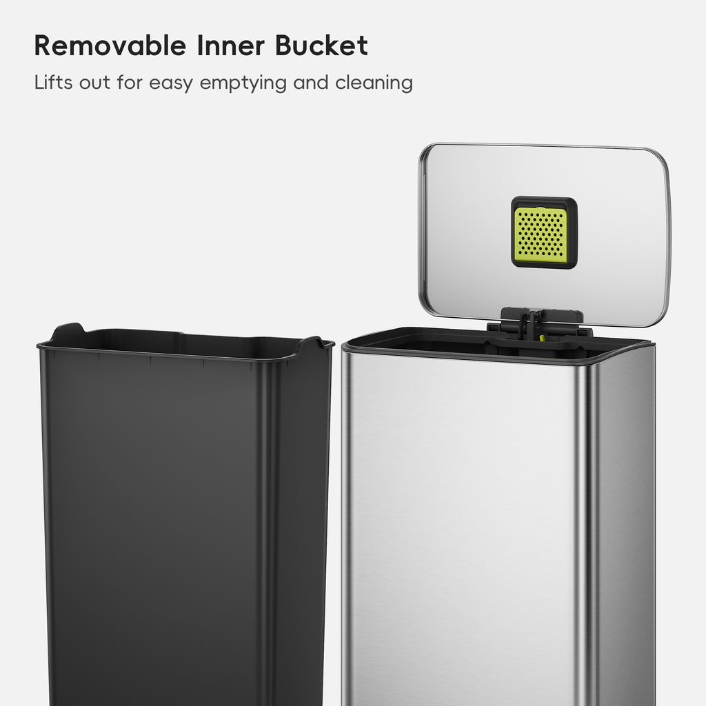 Neo-Cube Stainless Steel Step Trash Can