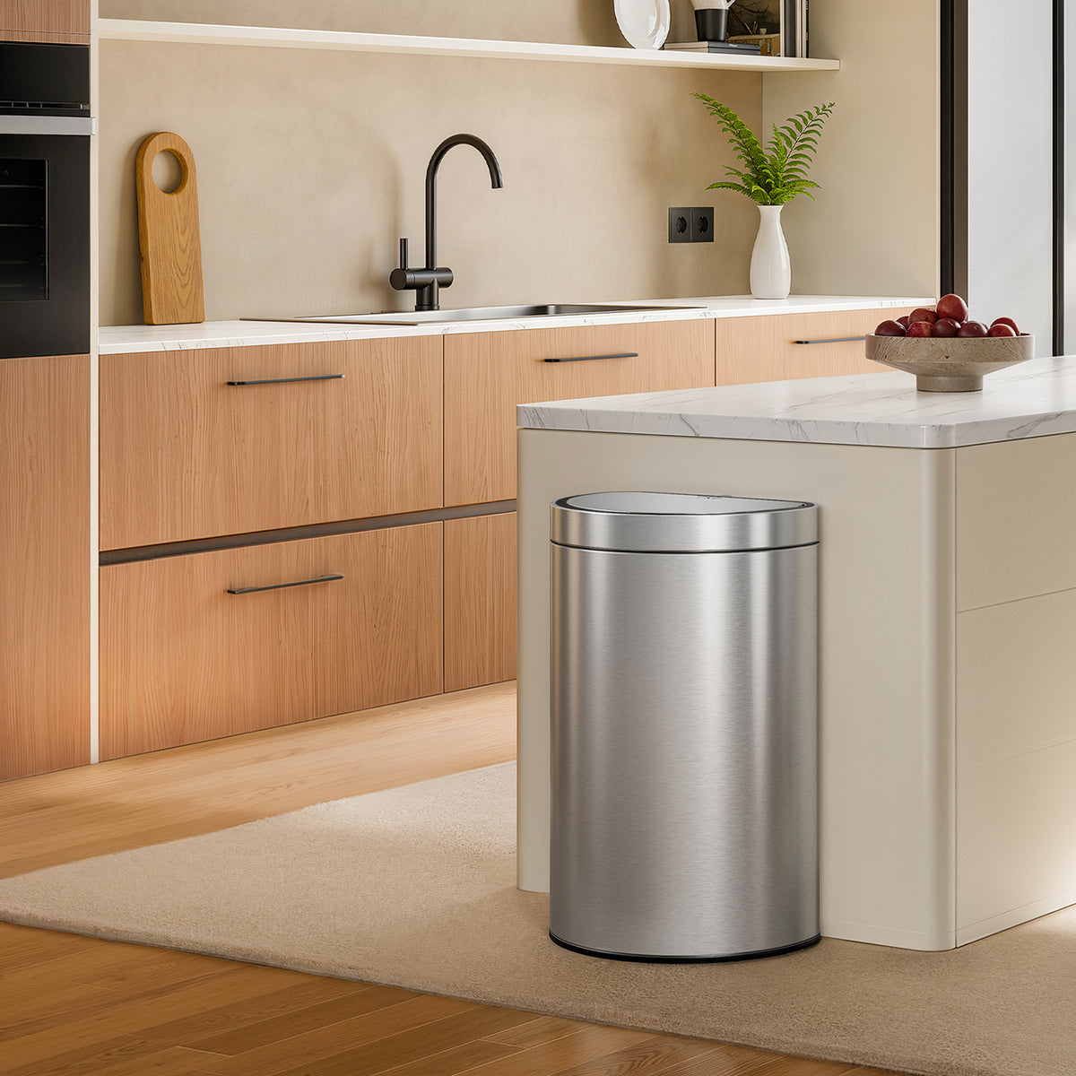 Mirage Semi-Round Motion Sensor Trash Can 47 L / 12.4 Gal