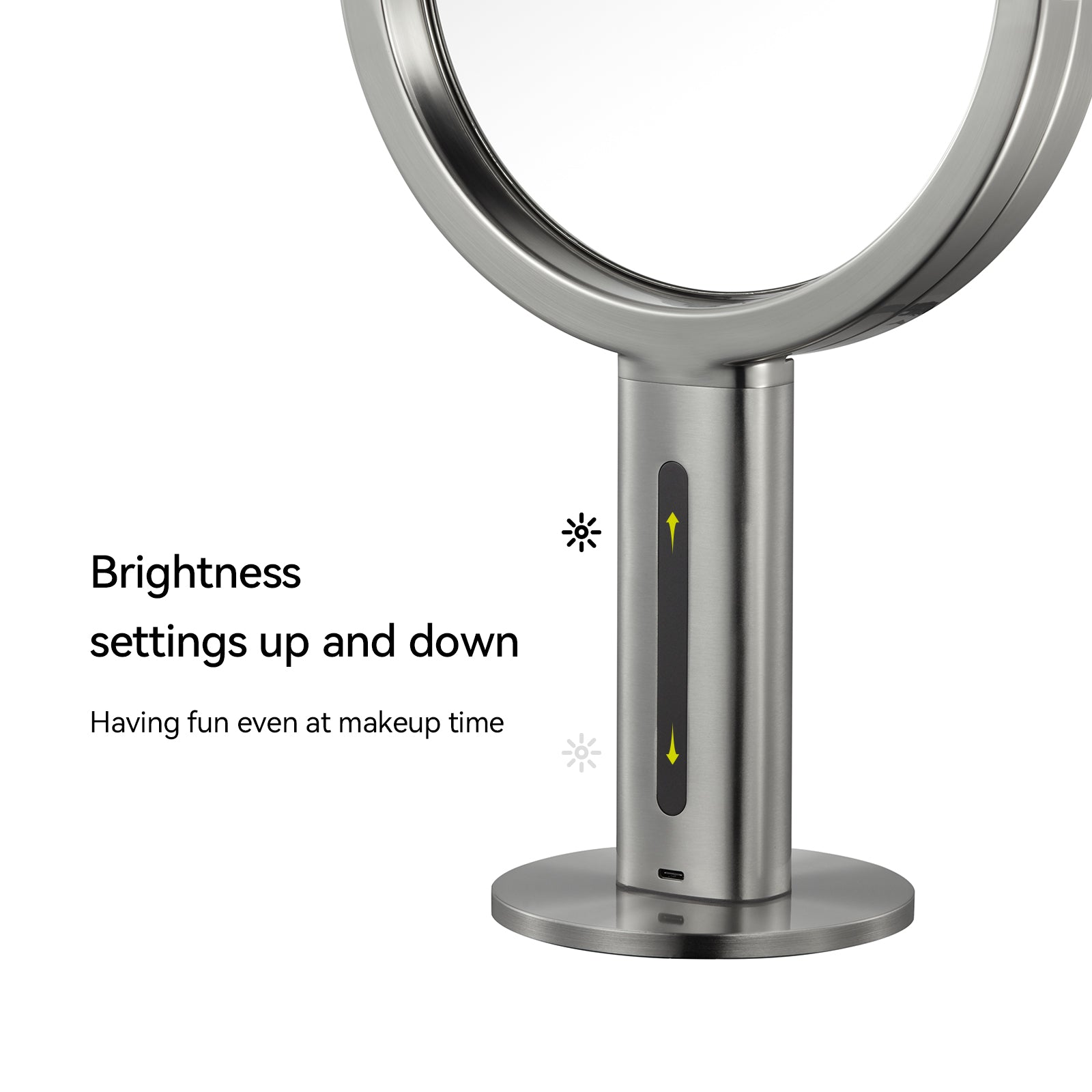 iMira Pro 8" 1X/5X Double Sided Sensor Mirror - Stainless Steel – Brightness
settings up and down