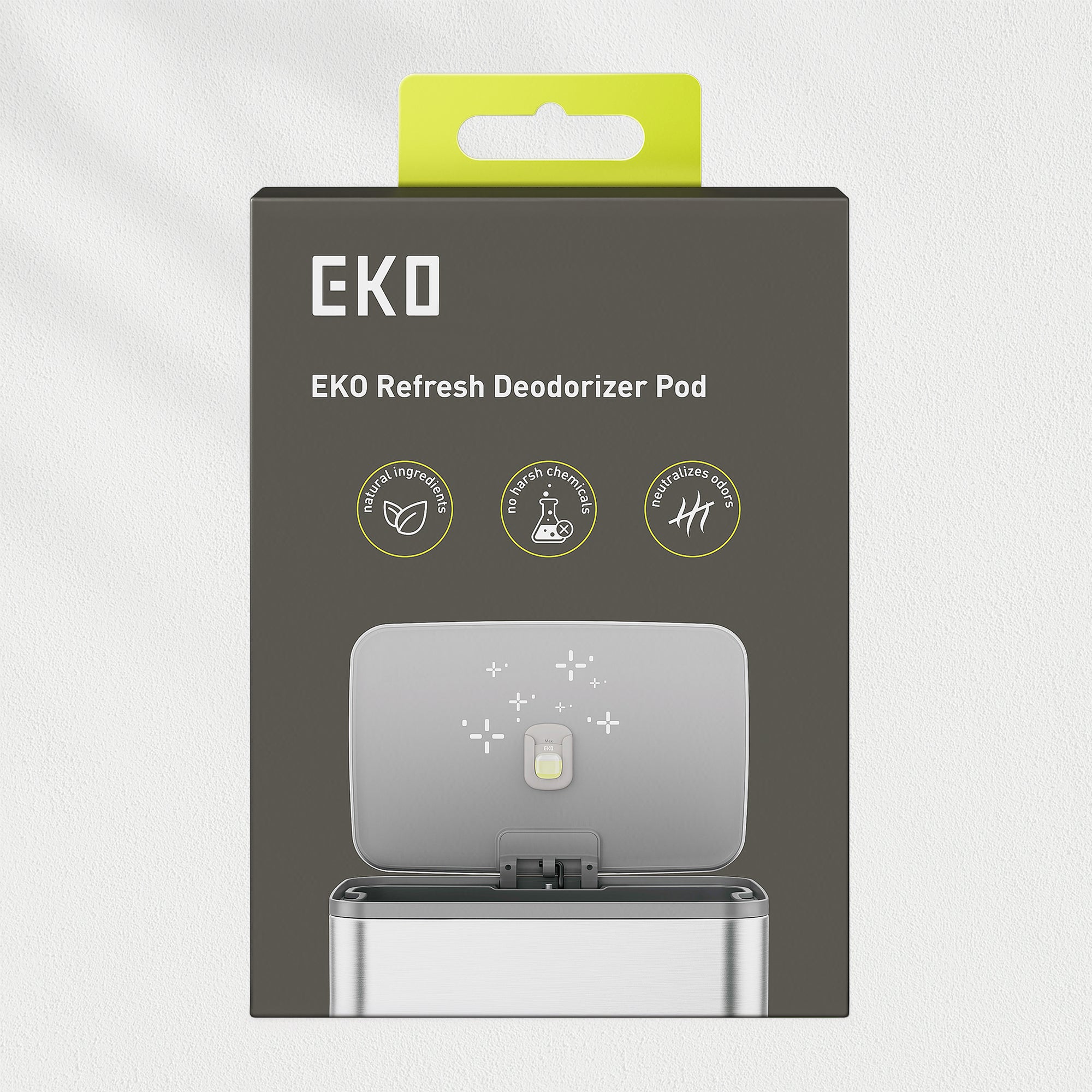 EKO Deodorizer Pod Kit with Refillable Holder, Plant-Based Odor Eliminator for Trash Can