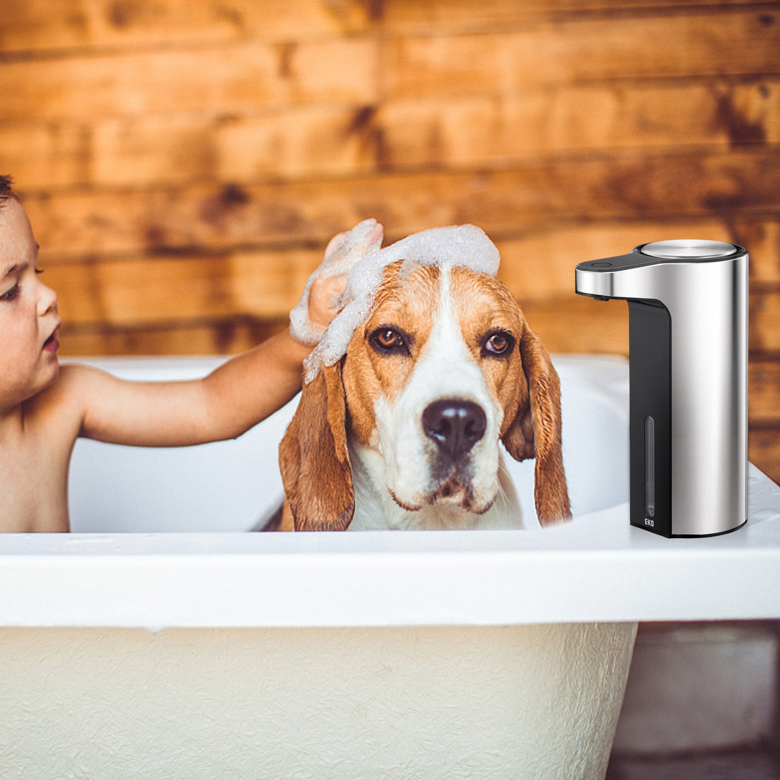 EKO Aroma Smart Liquid Soap Dispenser - Stainless Steel – Safe for Children and Pets