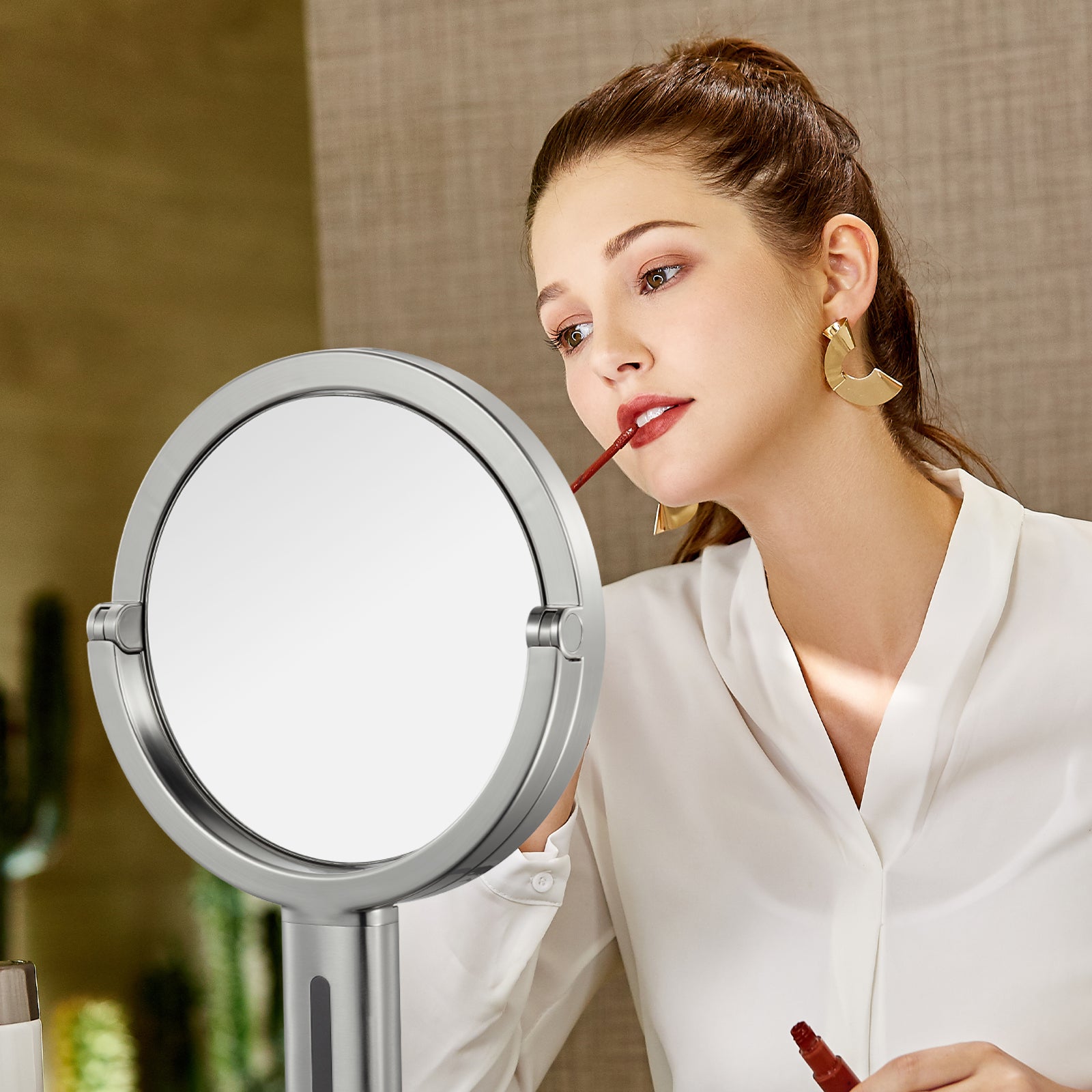 iMira Pro 8" 1X/5X Double Sided Sensor Mirror - Stainless Steel – Lipstick