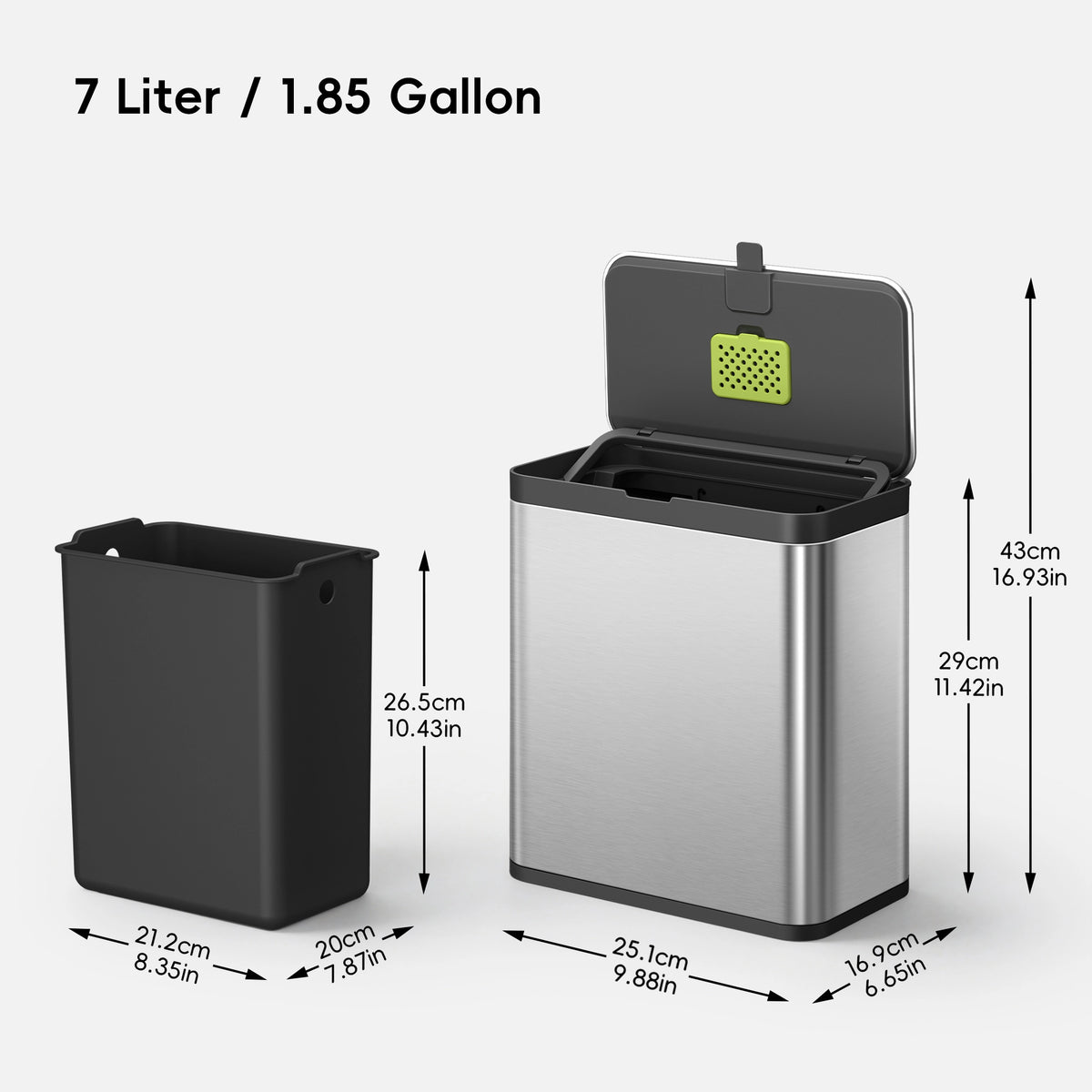 Deluxe Puro Compost Bin with Liner 7 L / 1.85 Gal