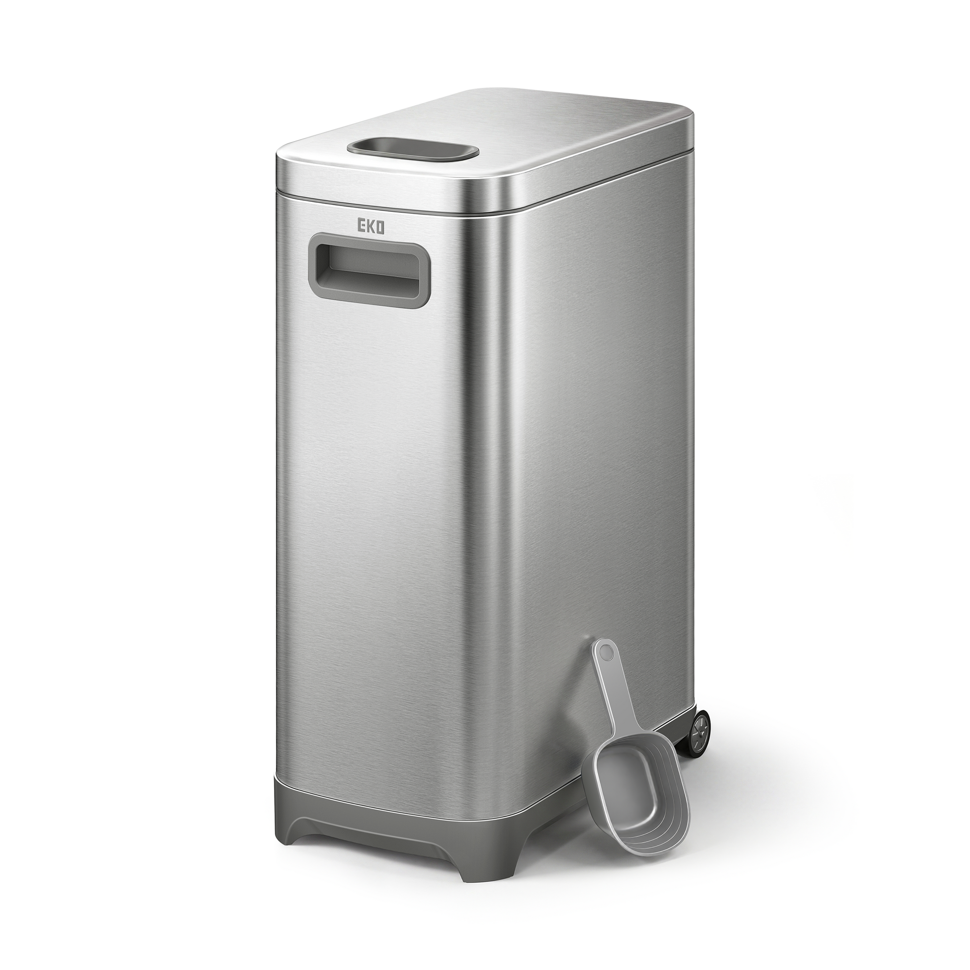 EKO 45 lb Stainless Steel Pet Food Storage Container with Lockable Airtight Lid