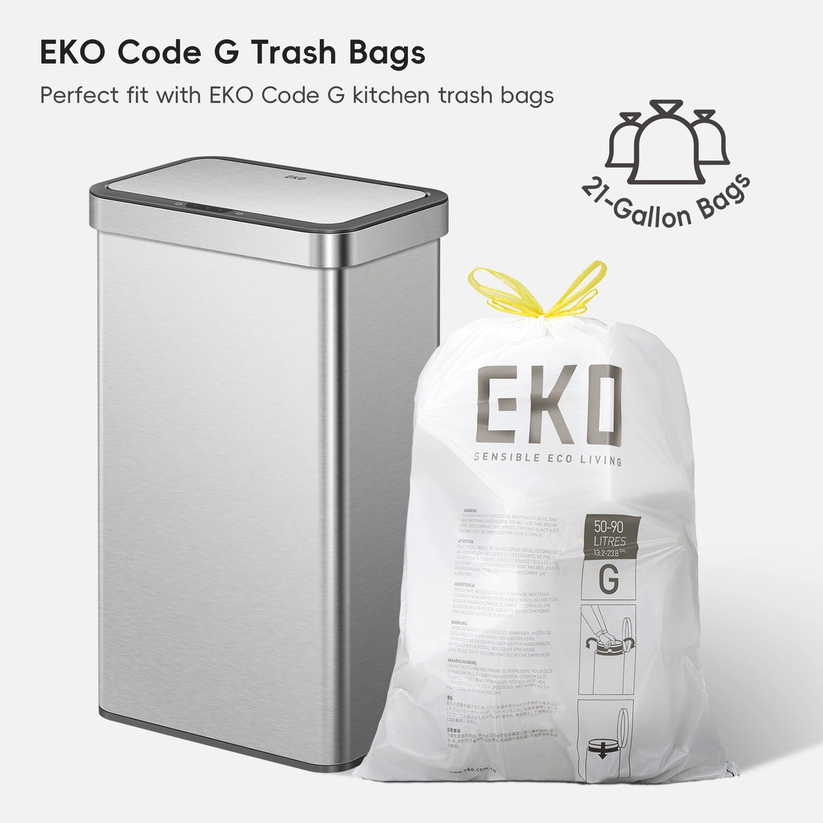 Nova Stainless Steel Motion Sensor Trash Can