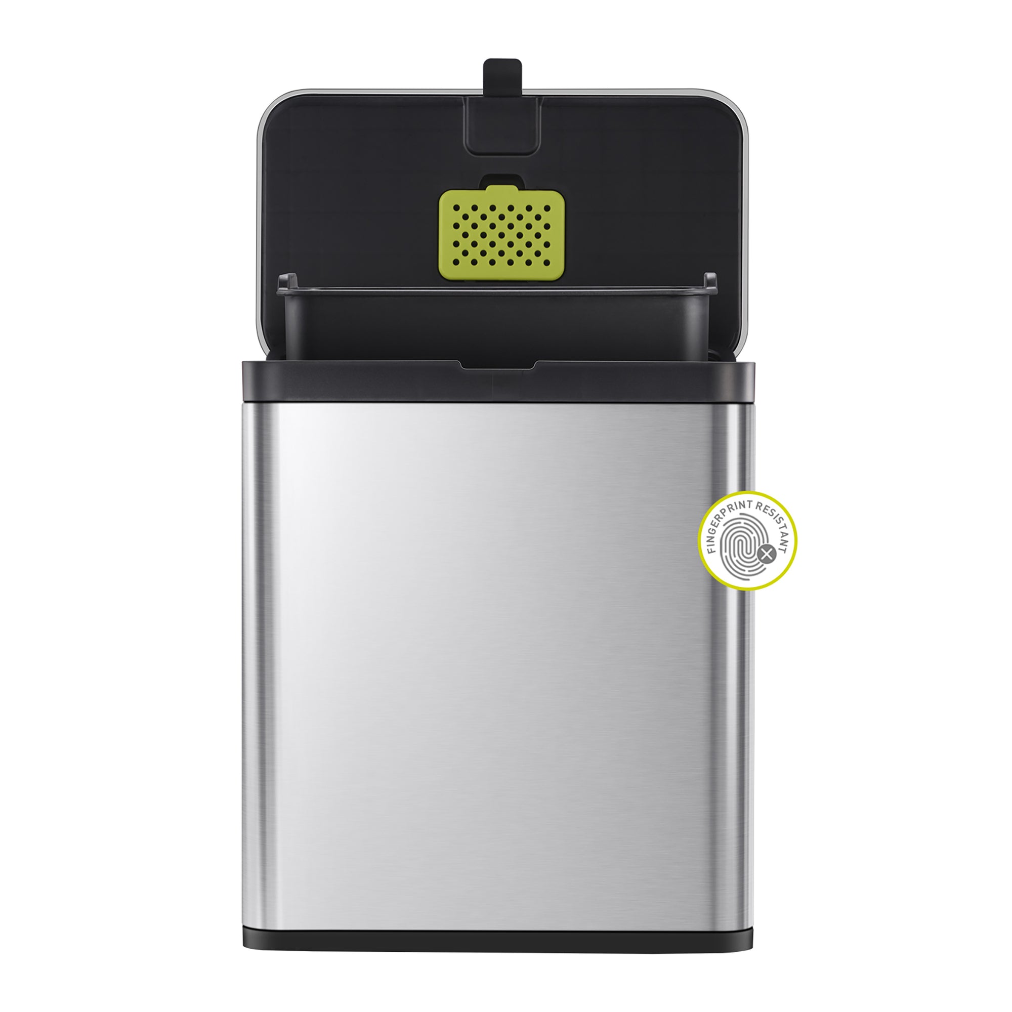 EKO Deluxe Puro Compost Bin with Liner - 7L / 1.85 Gal (Stainless &amp; Black) –  Odor Resistant