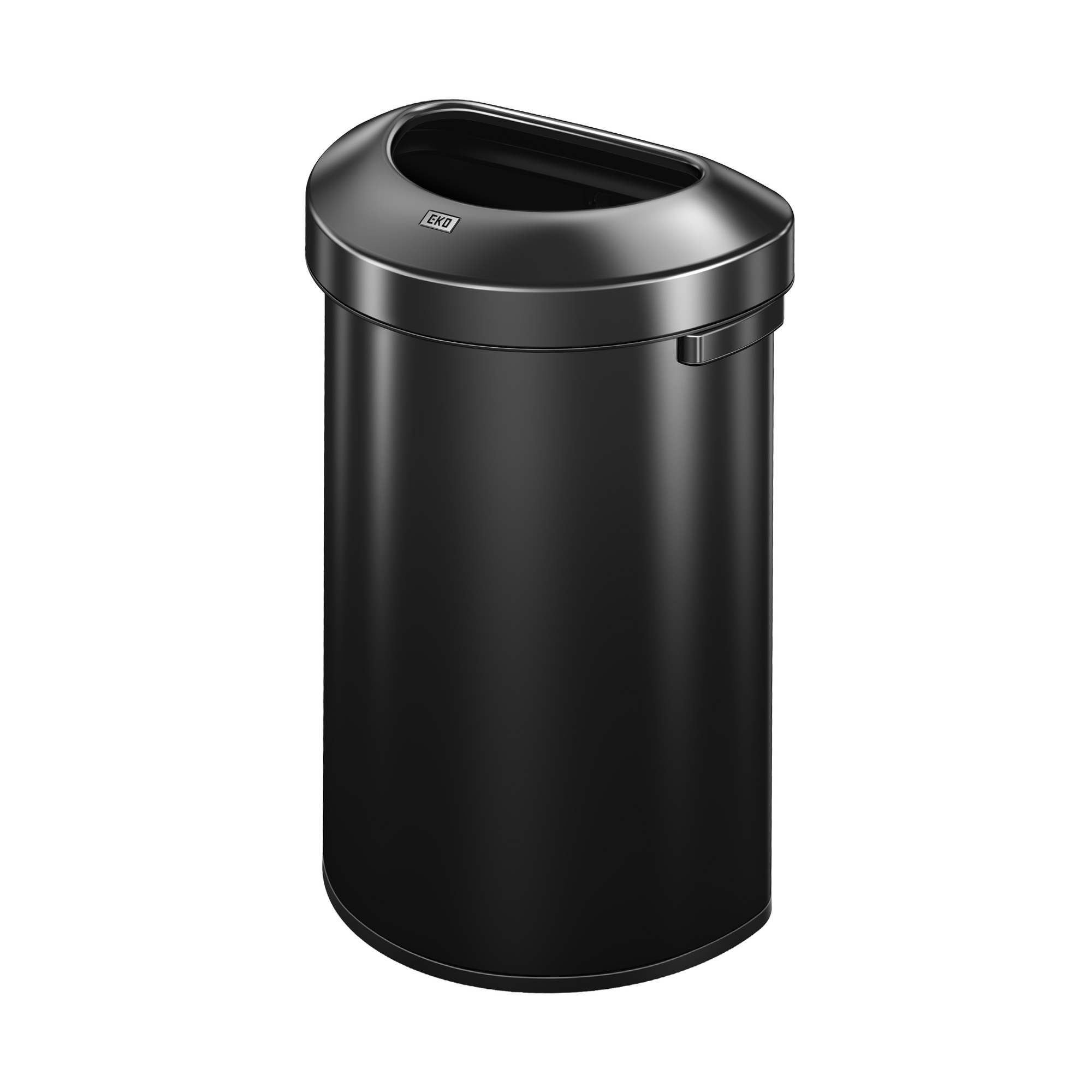 Urban Semi-Round Open Top Can Commercial Grade – 60L / 16 Gal-Matte Black