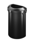 Urban Semi-Round Open Top Can Commercial Grade – 60L / 16 Gal-Matte Black
