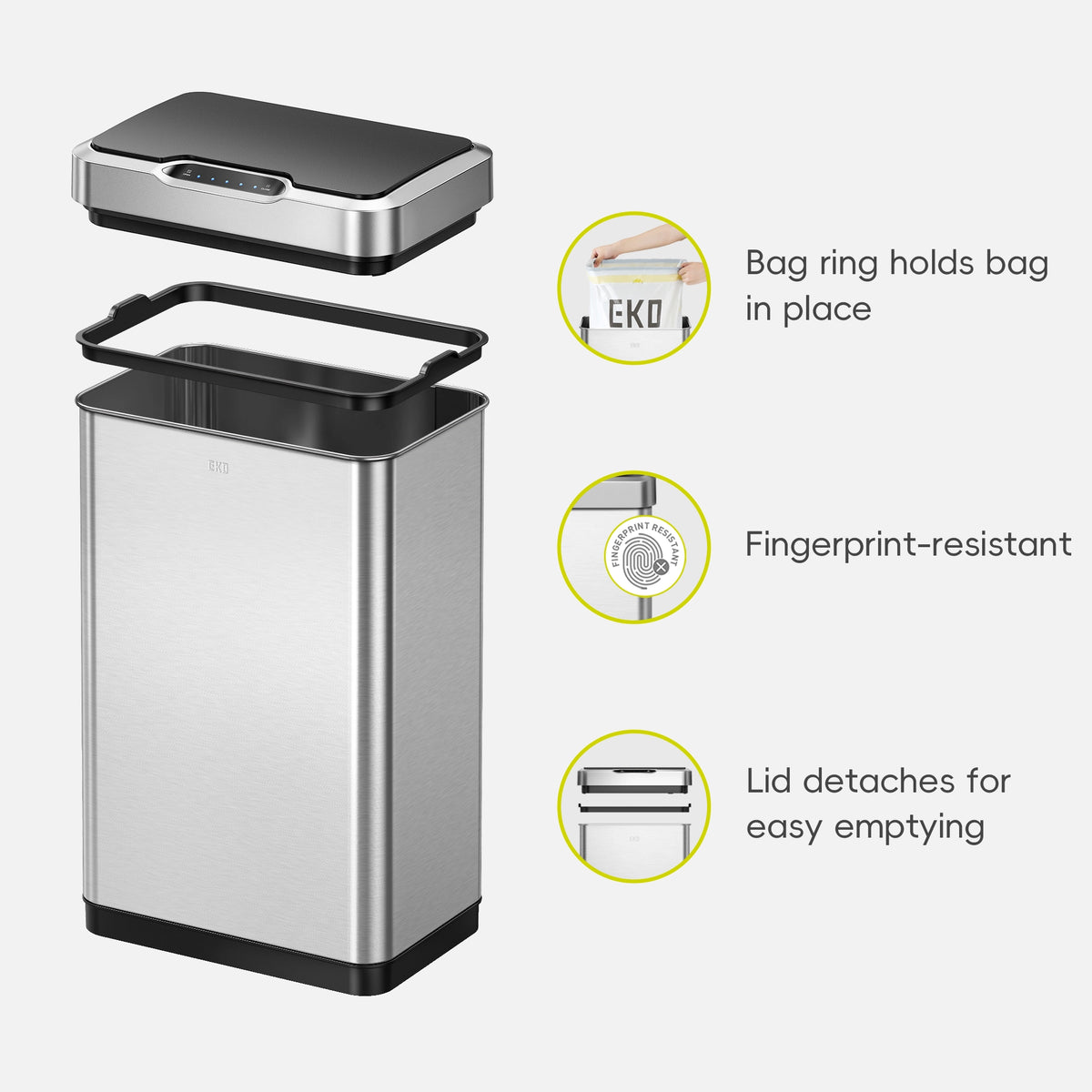 Mirage-T Motion Sensor Can Stainless Steel 50 L  / 13.2 Gal
