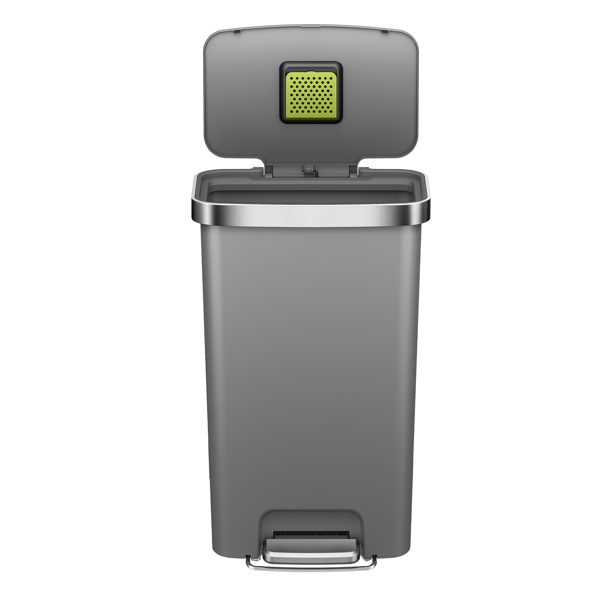 EKO HANA 45L/ 11.9 Gallon Plastic Resin Step Kitchen Trash Can-Gray