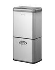 Vintage Dual Compartment 32L + 18L Stainless Steel Motion Sensor Trash Can