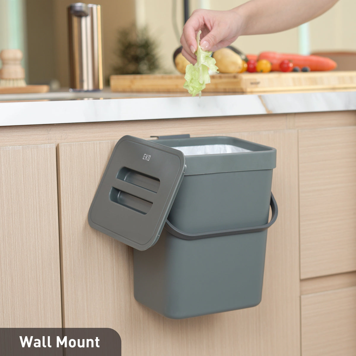 Puro Compost Bin with Lid Dark Gray