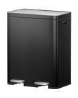 Edison 8+8 Gallon Dual Kitchen Trash Can with Removable Inner Liners-Matte Black