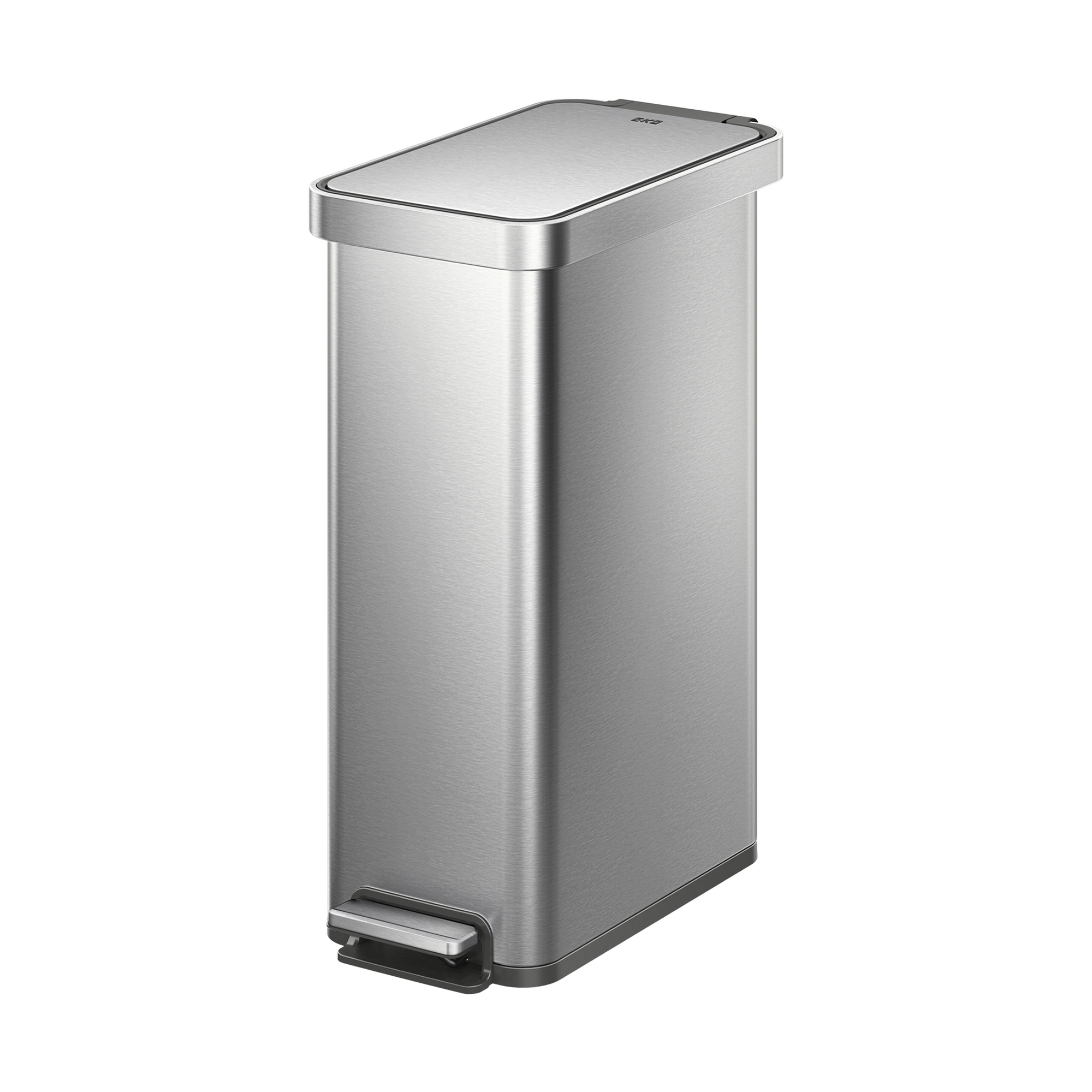 Hudson Slim 50 Liter / 13 Gallon Matte Stainless Steel Step Trash Can with Lid