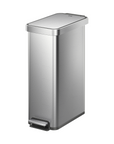 Hudson Slim 50 Liter / 13 Gallon Matte Stainless Steel Step Trash Can with Lid