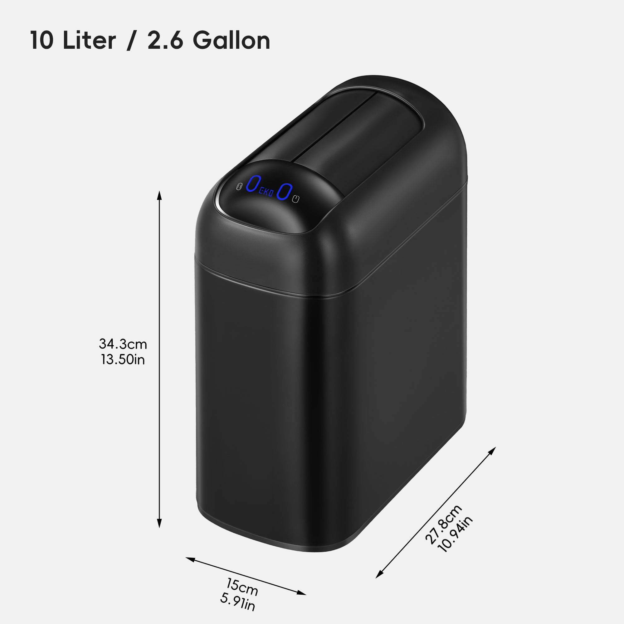 Astro Slim Sensor Trash Can with Butterfly Lid 10 L / 2.6 Gal