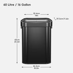 Urban Slim Open Top Commercial Trash Can, Stainless Steel