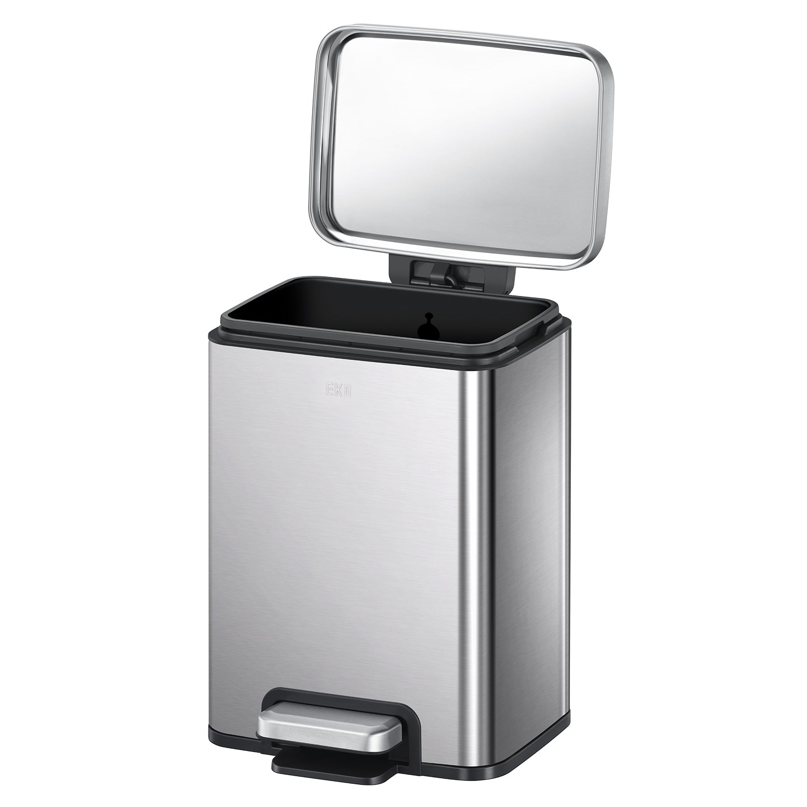 EKO Madison Step Can With Liner - 12L / 3.2 Gal - Stainless Steel – Open
