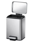 EKO Madison Step Can With Liner - 12L / 3.2 Gal - Stainless Steel – Open