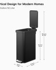 EKO 13.2 Gallon Trash Can Featuring Vertical Design for Modern Homes.